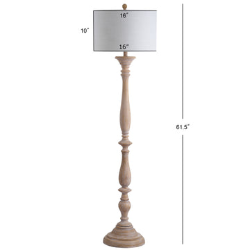 Trisha 61.5" Resin Spindle LED Floor Lamp - JONATHAN Y